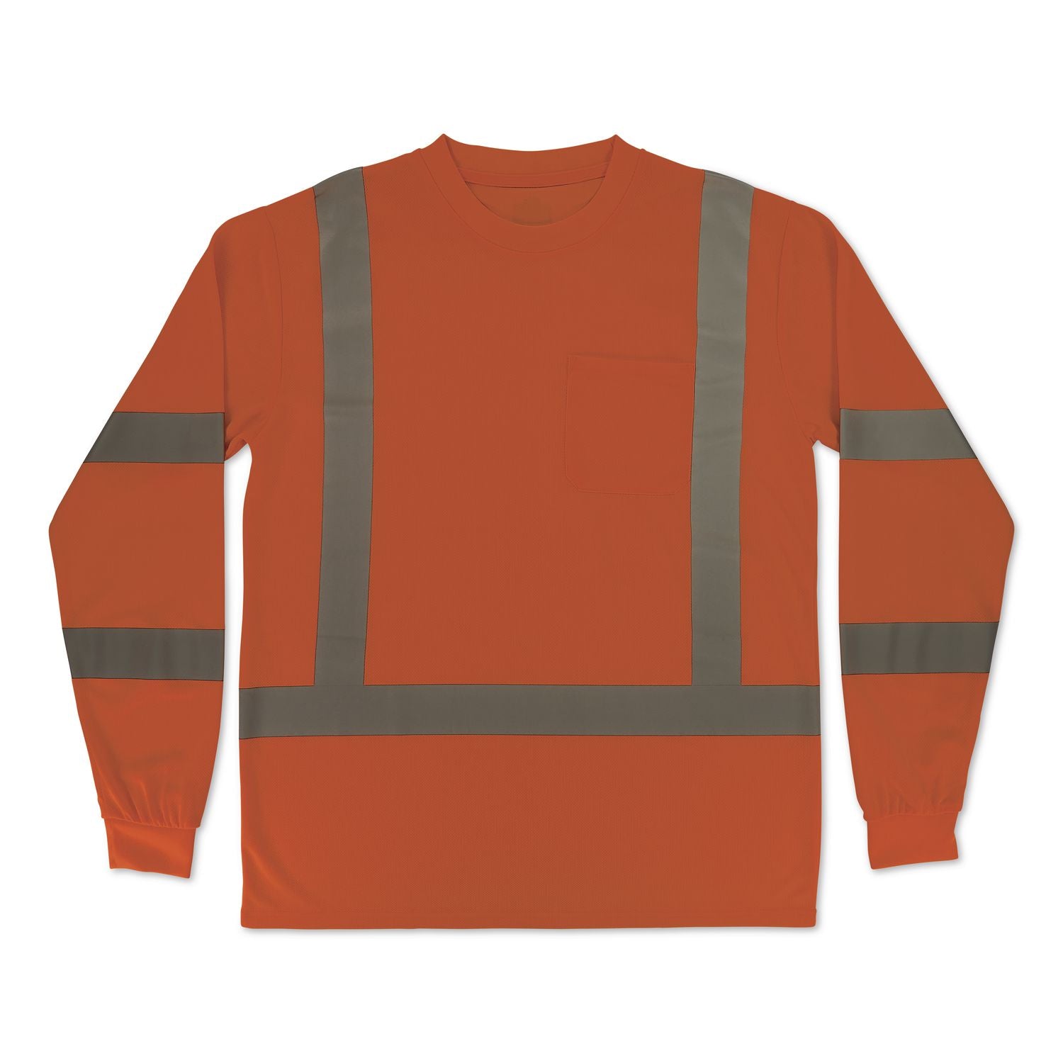 GloWear 8368 Class 3 Essential Hi-Vis Long Sleeve T-Shirt, 3X-Large, Orange