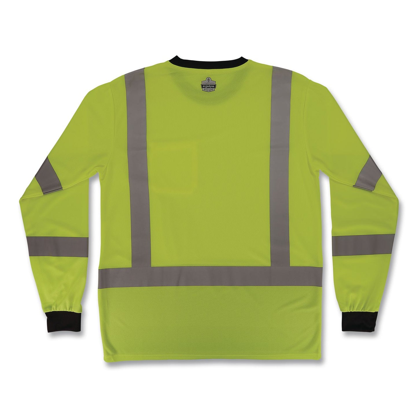 GloWear 8369BK Class 3 Essential Hi-Vis Long Sleeve T-Shirt with Black Bottom, 5X-Large, Lime