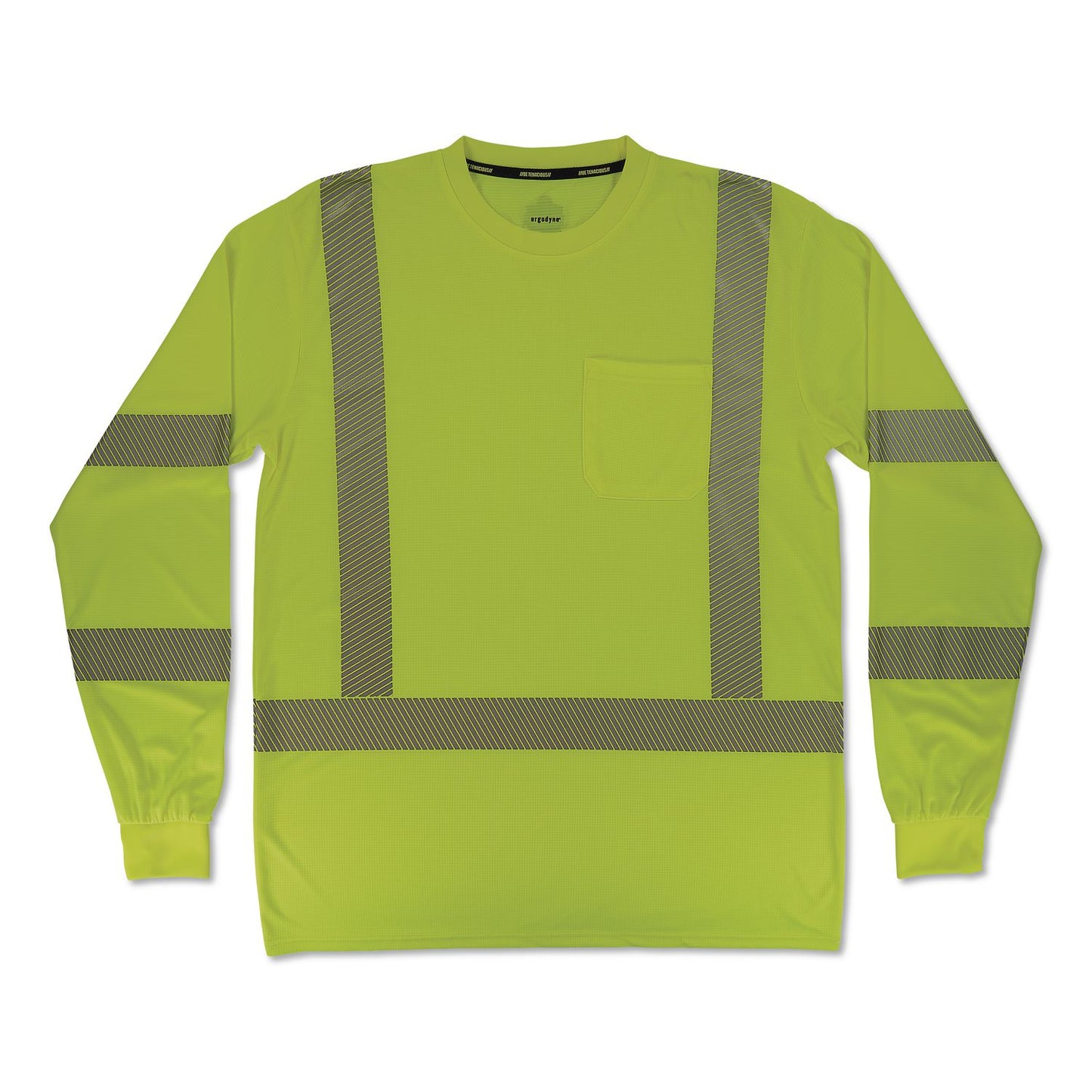 GloWear 8370 Class 3 Performance Hi-Vis Long Sleeve T-Shirt, Medium, Lime