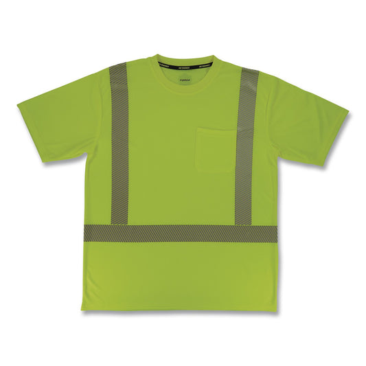 GloWear 8292 Class 2 Performance Hi-Vis T-Shirt, 4X-Large, Lime