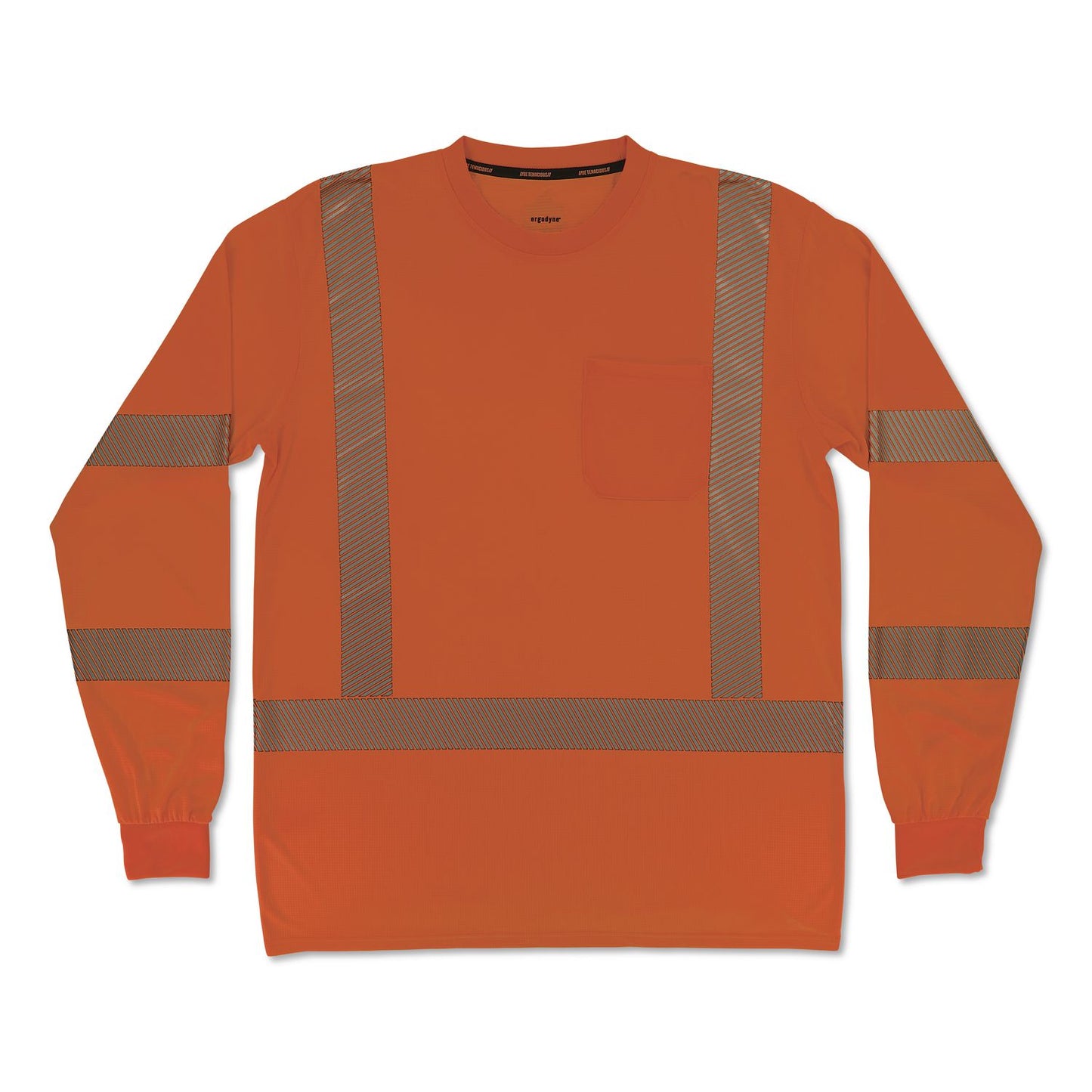 GloWear 8370 Class 3 Performance Hi-Vis Long Sleeve T-Shirt, Small, Orange