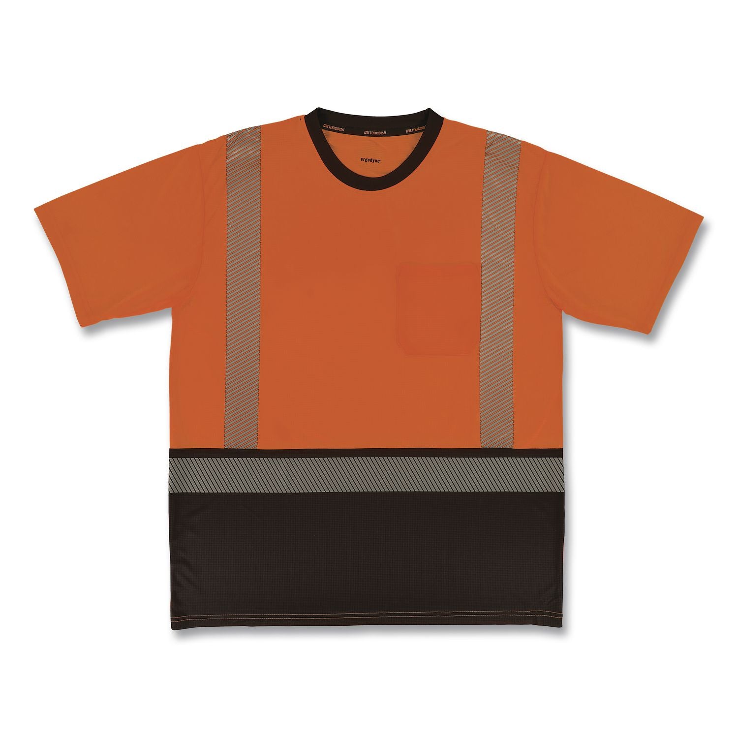 GloWear 8294BK Class 2 Performance Hi-Vis T-Shirt with Black Bottom, Small, Orange