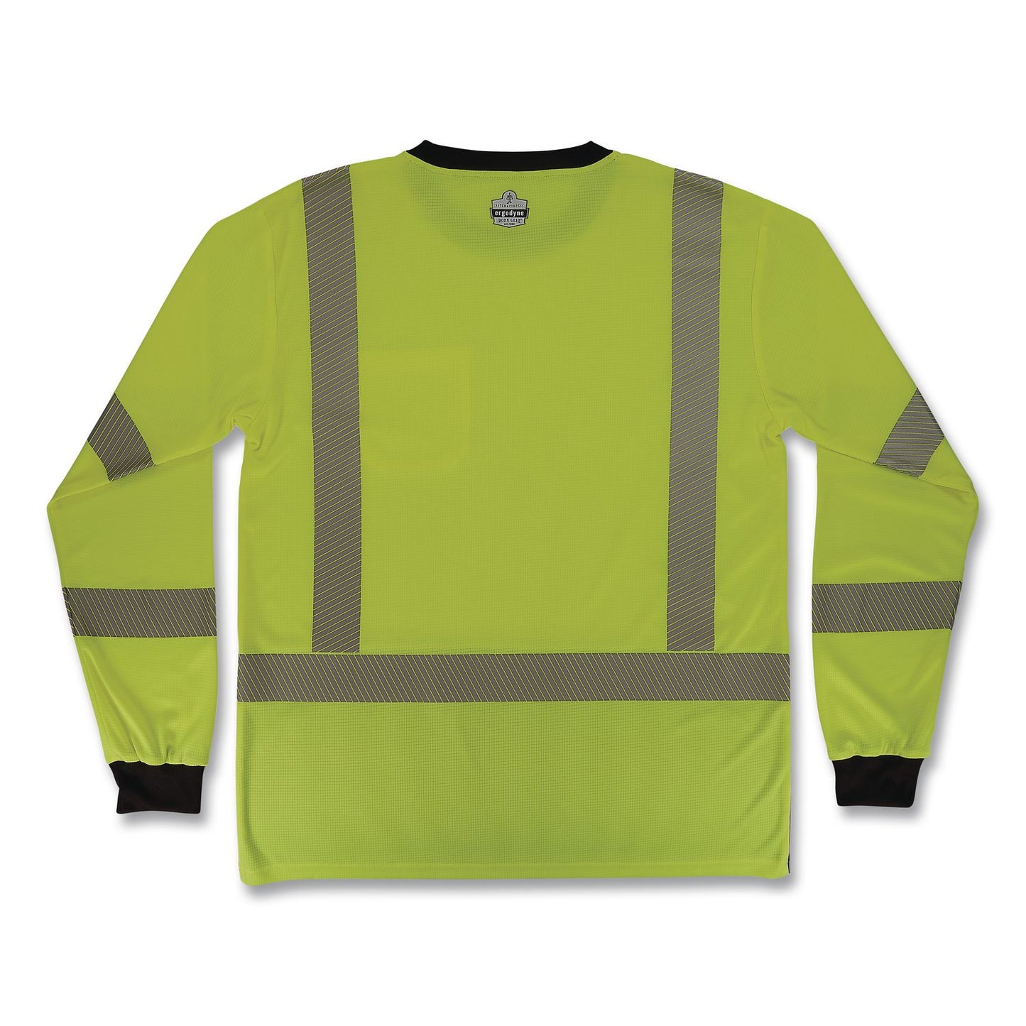 GloWear 8371BK Class 3 Performance Hi-Vis Long Sleeve T-Shirt with Black Bottom, 4X-Large, Lime