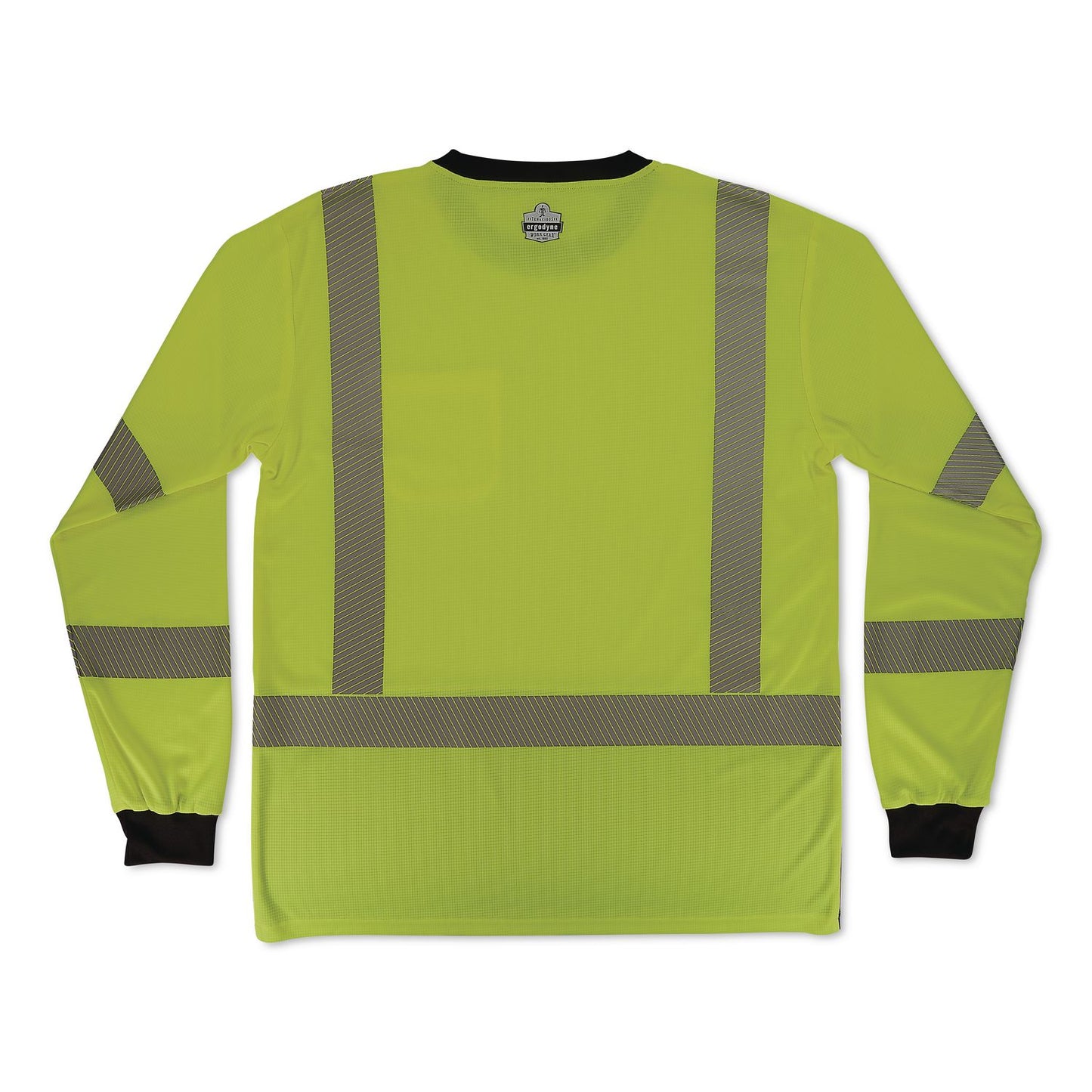 GloWear 8371BK Class 3 Performance Hi-Vis Long Sleeve T-Shirt with Black Bottom, 5X-Large, Lime