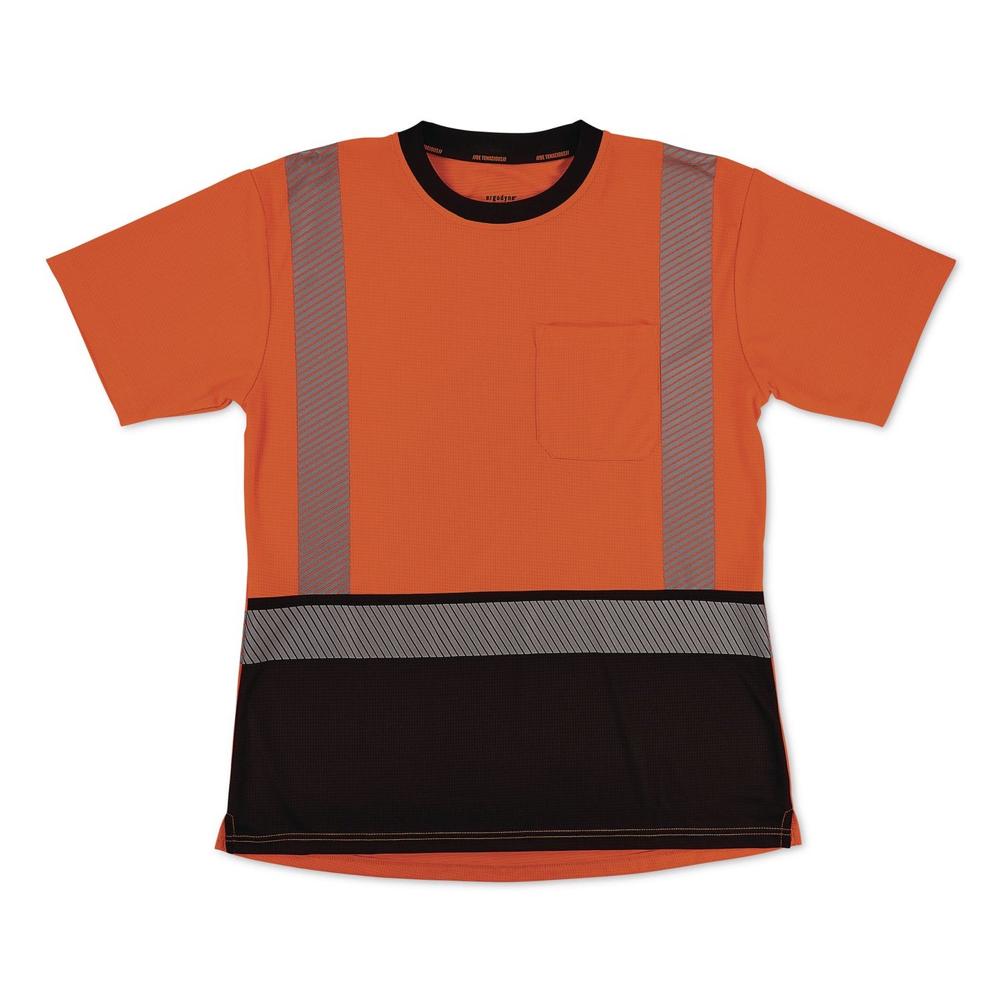 GloWear 8276BK Class 2 Women's Performance Hi-Vis T-Shirt with Black Bottom, 2X-Large, Orange