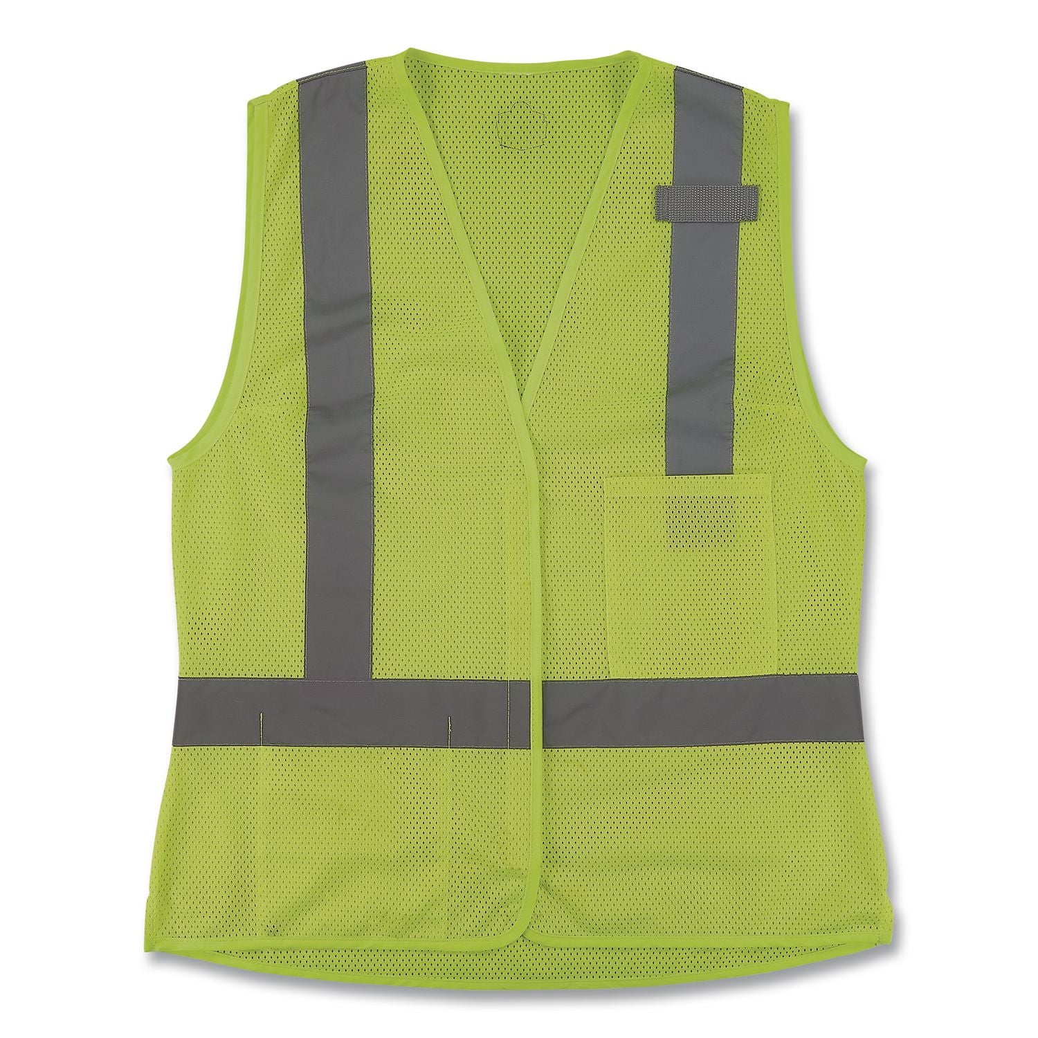 GloWear 8210HLW-S Class 2 Women's Hi-Vis Vest with Hook-and-Loop, Polyester, Large, Lime