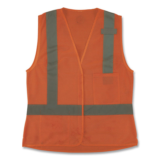 GloWear 8210HLW-S Class 2 Women's Hi-Vis Vest with Hook-and-Loop, Polyester, 2X-Large, Orange
