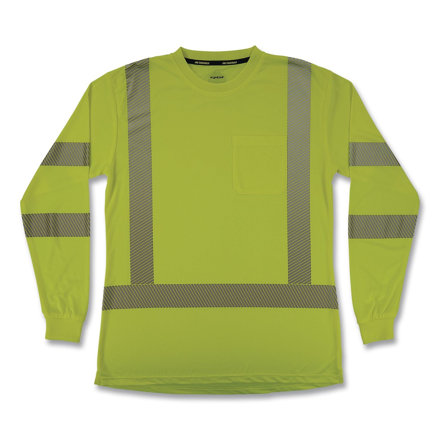 GloWear 8387 Class 3 Women's Performance Hi-Vis Long Sleeve T-Shirt, Small, Lime