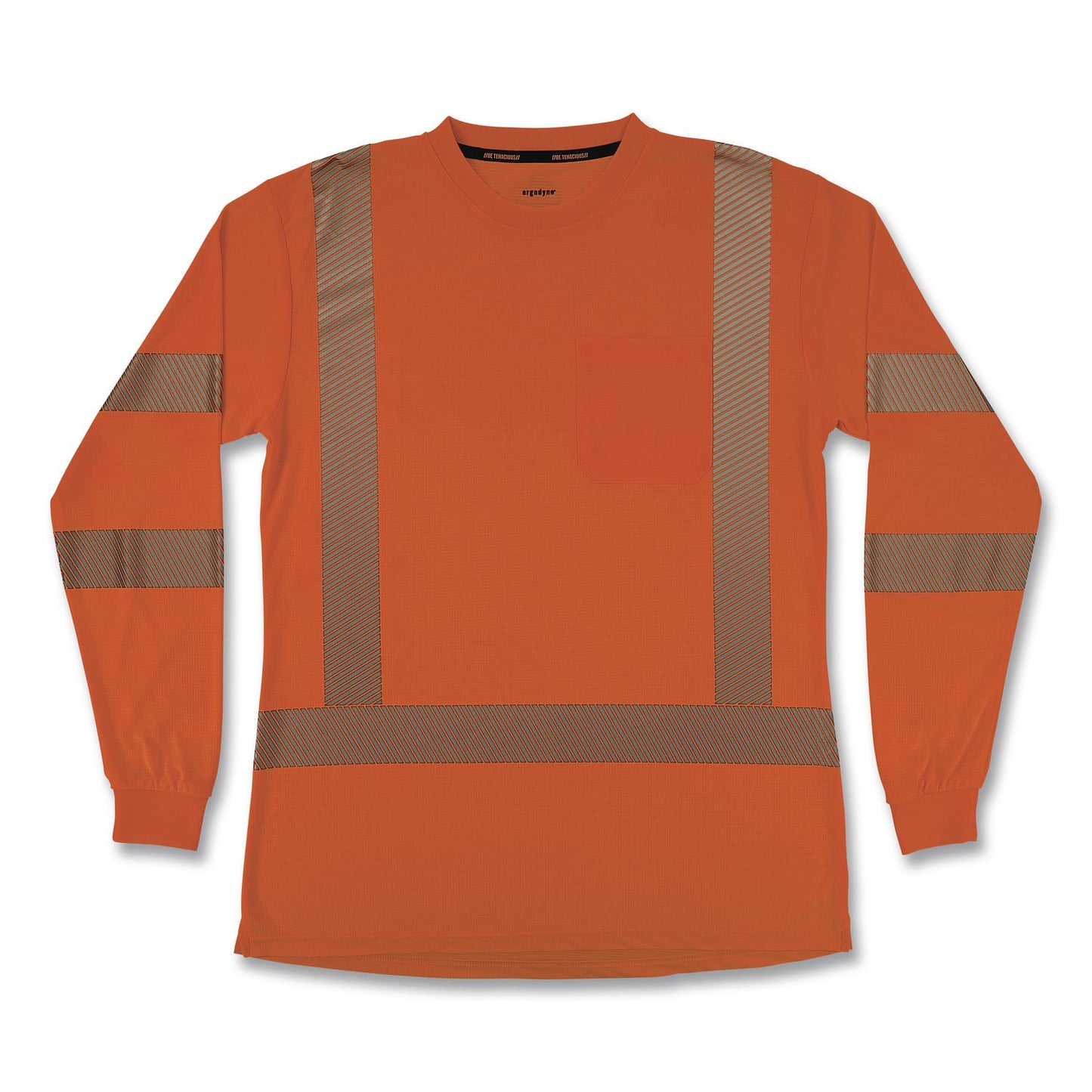 GloWear 8387 Class 3 Women's Performance Hi-Vis Long Sleeve T-Shirt, Large, Orange