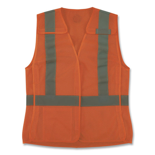 GloWear 8215BAW-S Class 2 Women's Hi-Vis Breakaway Vest with Hook-and-Loop, Polyester, X-Large, Orange