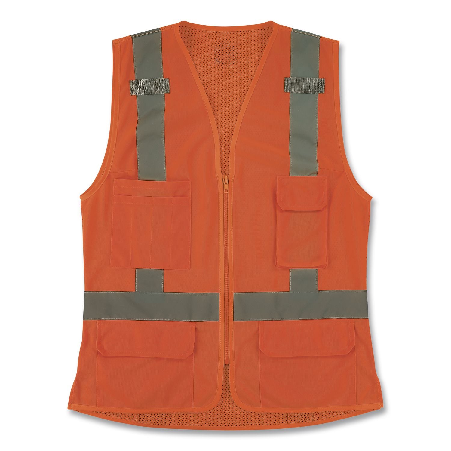 GloWear 8247ZW-S Class 2 Women's Hi-Vis Surveyor Vest with Zipper, Polyester, Small, Orange