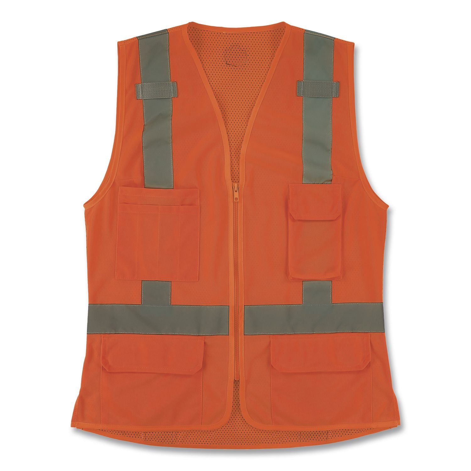 GloWear 8247ZW-S Class 2 Women's Hi-Vis Surveyor Vest with Zipper, Polyester, Medium, Orange