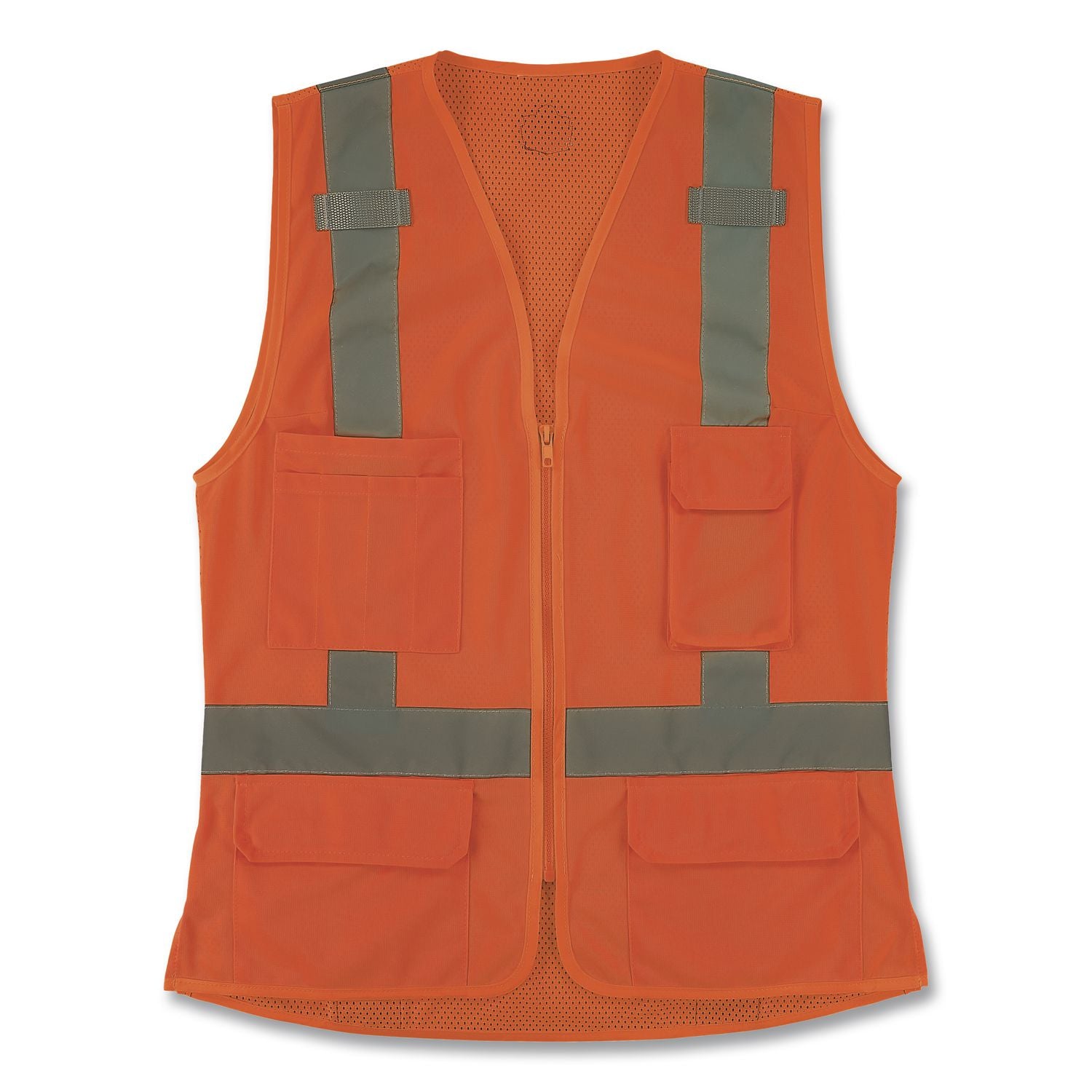 GloWear 8247ZW-S Class 2 Women's Hi-Vis Surveyor Vest with Zipper, Polyester, Large, Orange