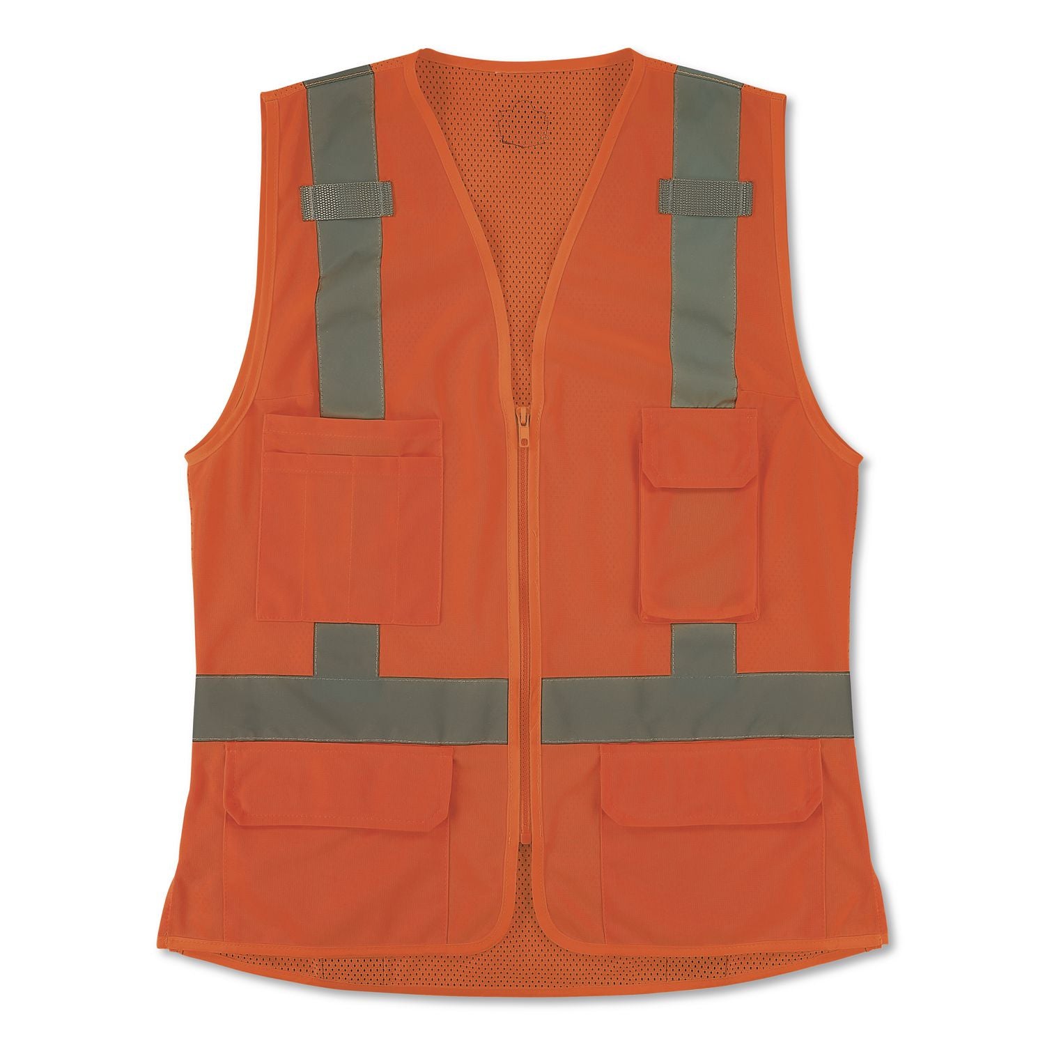 GloWear 8247ZW-S Class 2 Women's Hi-Vis Surveyor Vest with Zipper, Polyester, X-Large, Orange