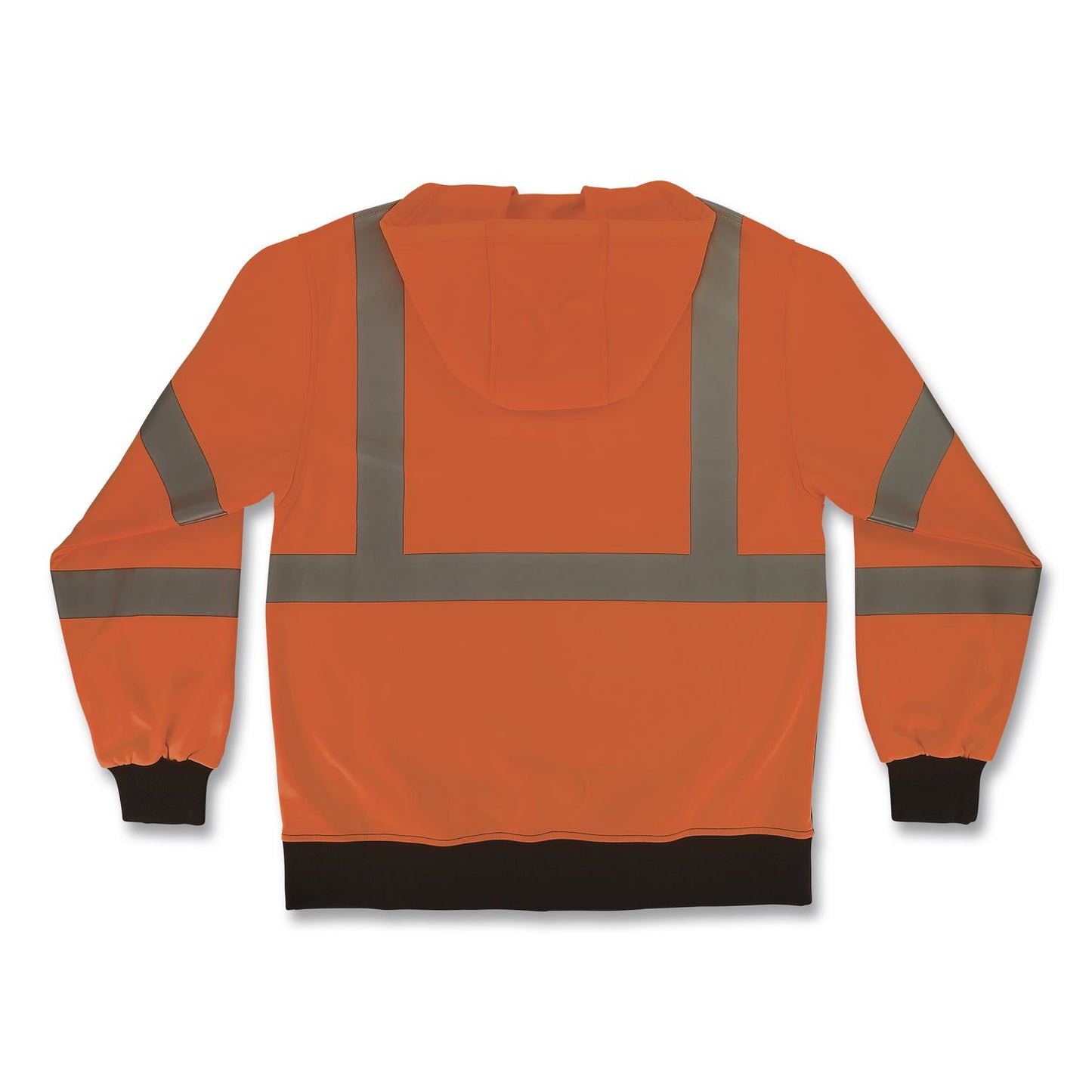 GloWear 8311BK Class 3 Essential Hi-Vis Hooded Sweatshirt with Black Bottom, 3X-Large, Orange