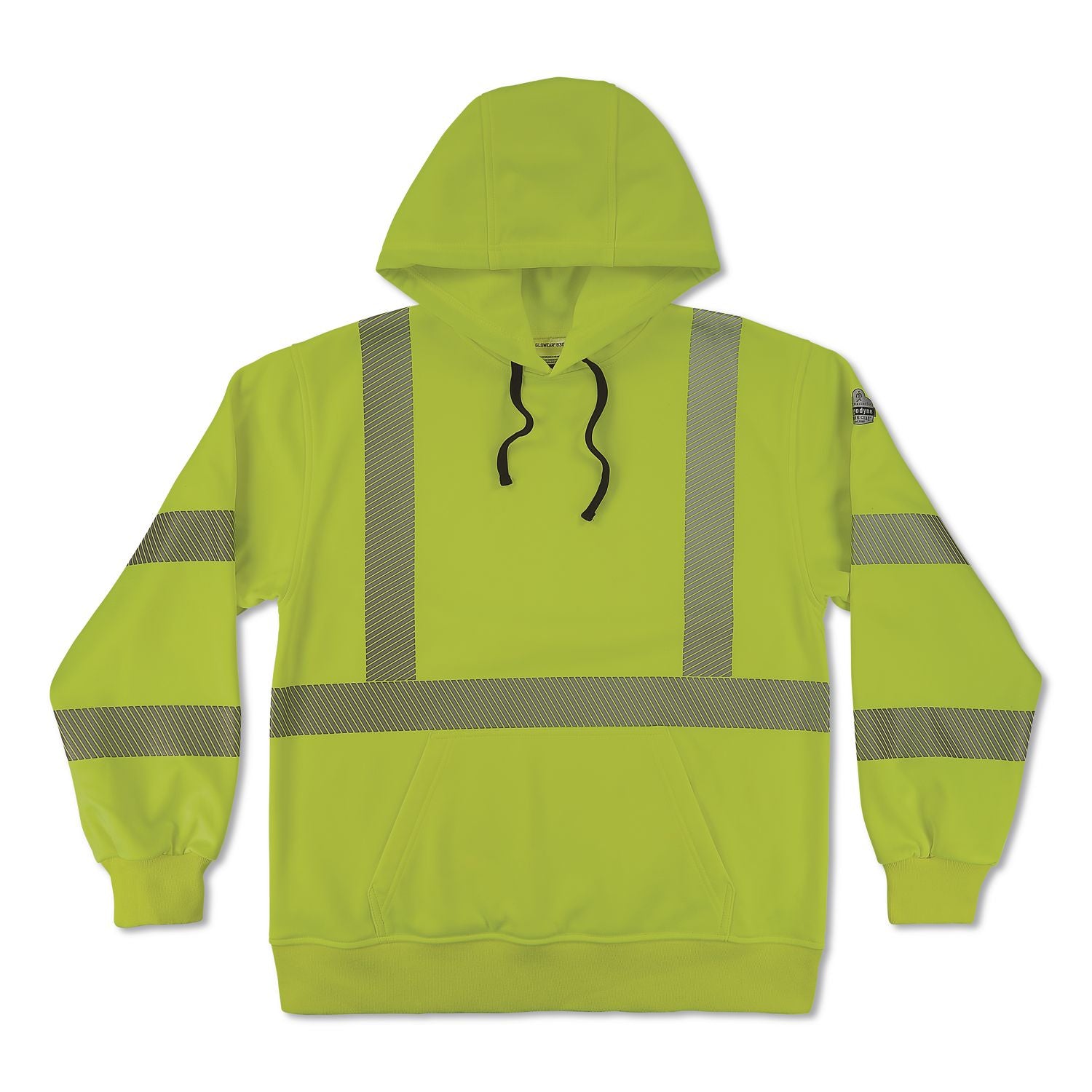 GloWear 8304W Class 3 Women's Performance Hi-Vis Hooded Sweatshirt, Large, Lime