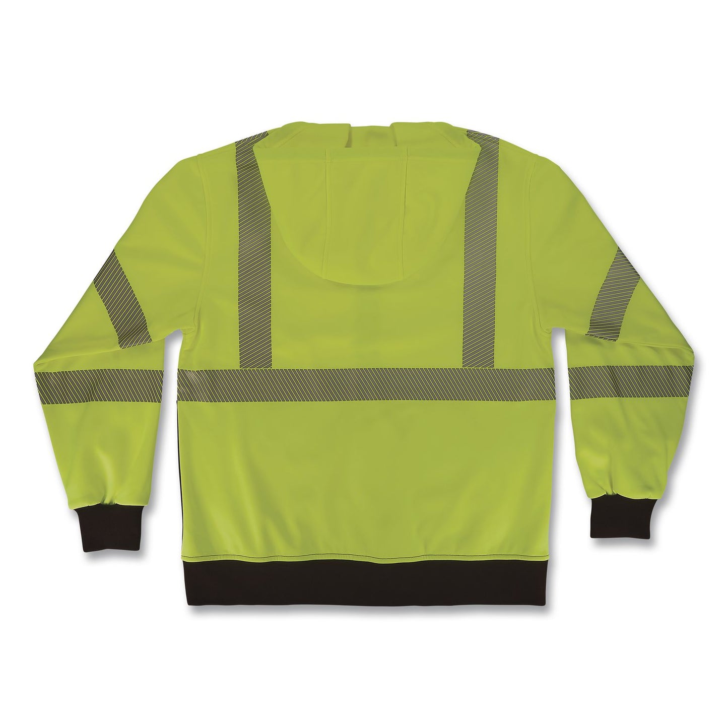 GloWear 8317BK Class 3 Performance Hi-Vis Hooded Sweatshirt with Black Bottom, 4X-Large, Lime