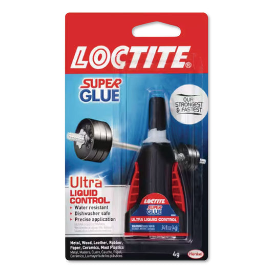 Ultra Liquid Control Super Glue, 0.14 Oz, Dries Clear