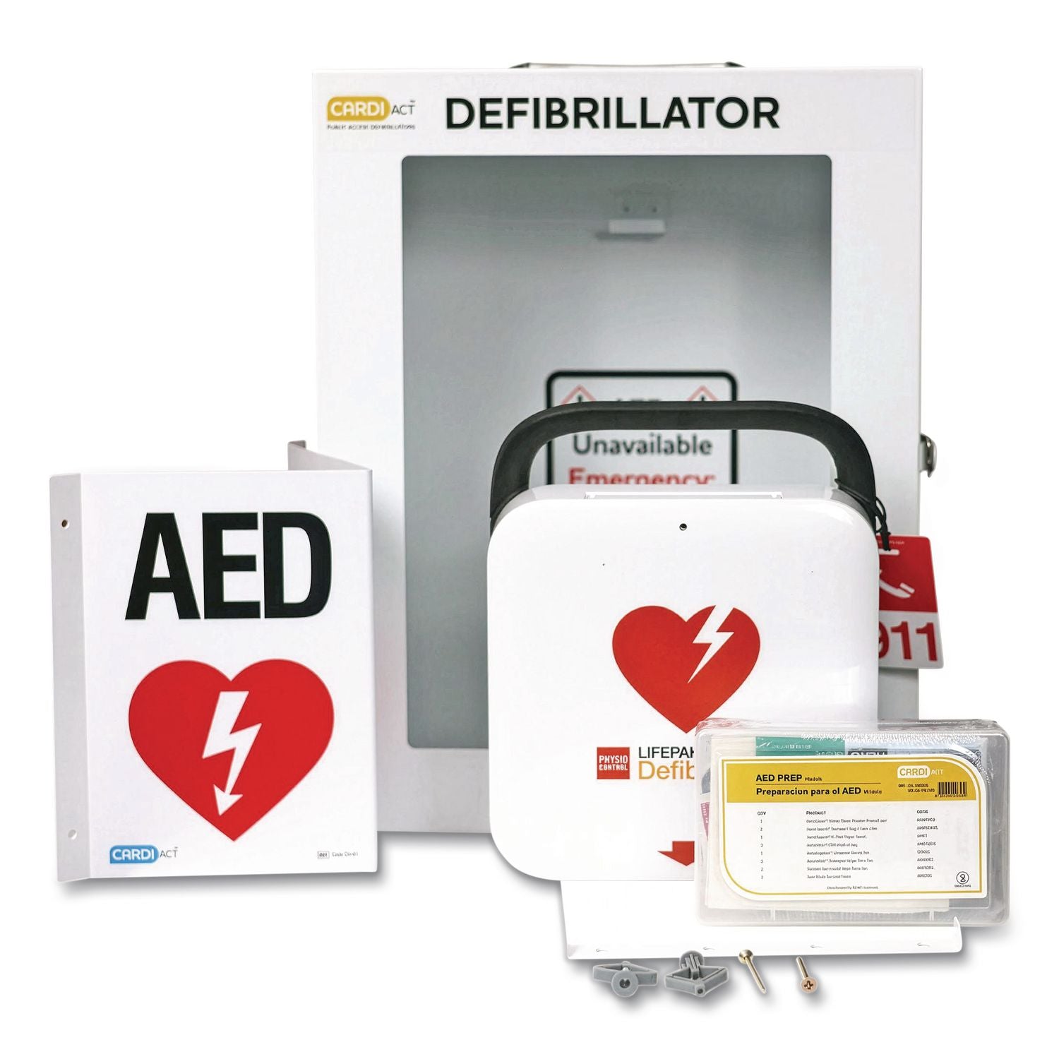 LIFEPAK CR2 Fully-Automatic, Cellular, English/Spanish, Handle, Alarmed Cabinet