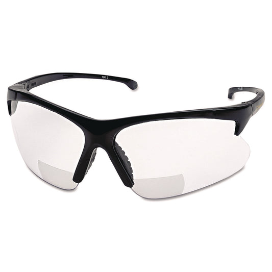 V60 30-06* RX Safety Eyewear 3011719, 2.5+ Diopter, Black Half Frame, Clear Dual Lens