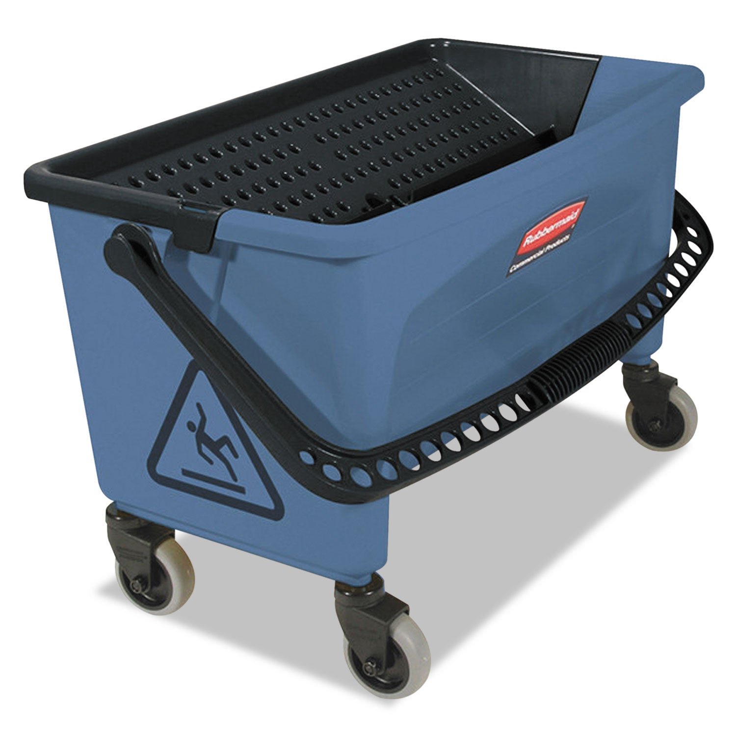 Microfiber Finish Bucket, with Lid, 3 gal, Blue/Black