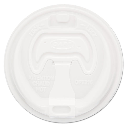 Optima Reclosable Lid, Fits 12 oz to 24 oz Hot Cups, Plastic, White, 100/Pack