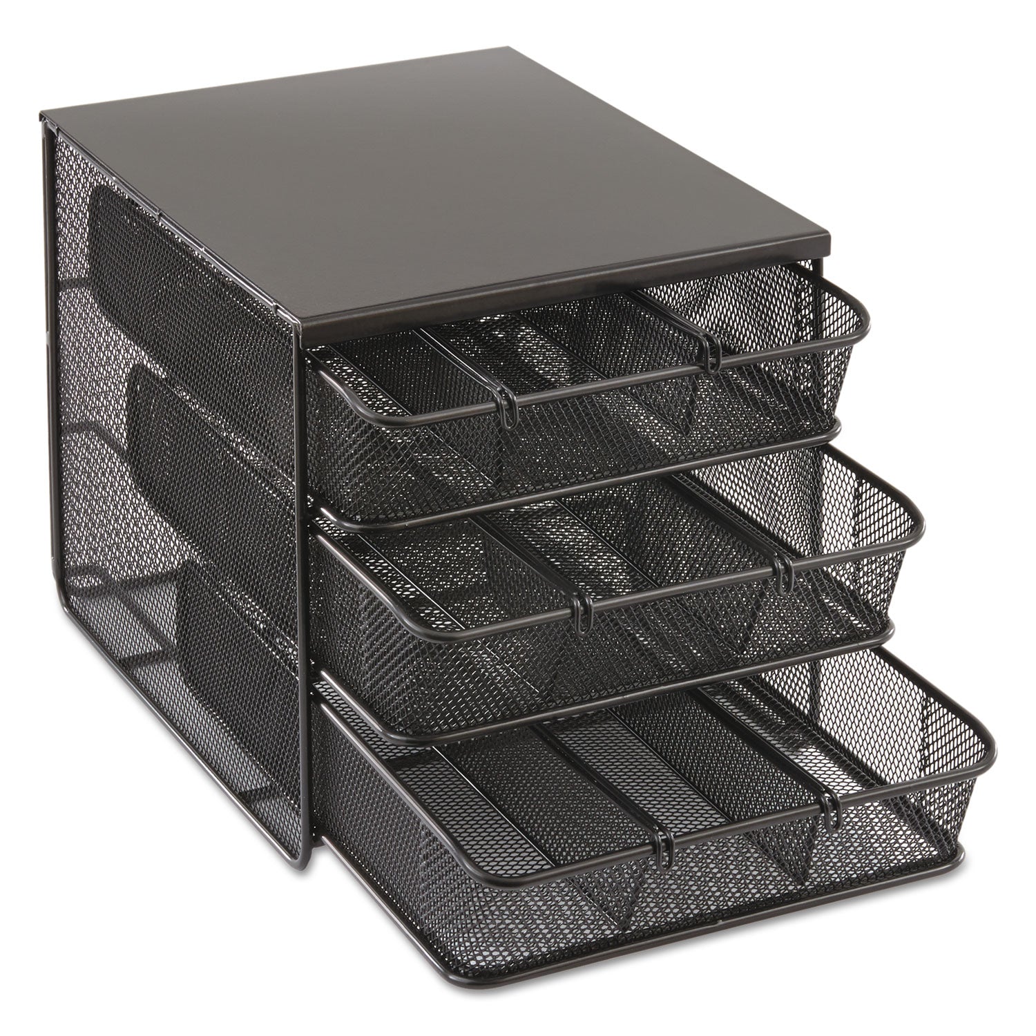 Onyx Three Drawer Hospitality Organizer, 7 Compartments, 11.5 x 8.25 x 8.25, Black