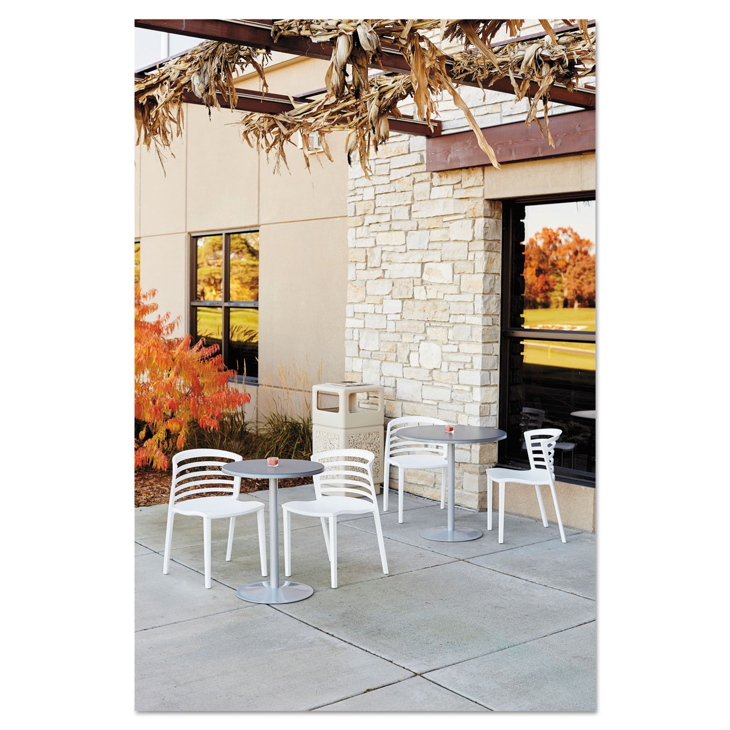 Canmeleon Aggregate Panel Receptacles, Side-Open, 38 gal, Polyethylene, Tan