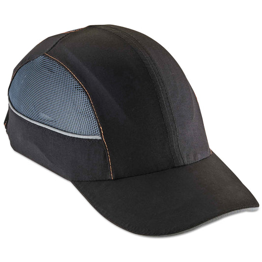 Skullerz 8960 Bump Cap with LED Lighting, Long Front Brim, XXX-Small to Large (Up to 7.5), 0.01" Insert, Black