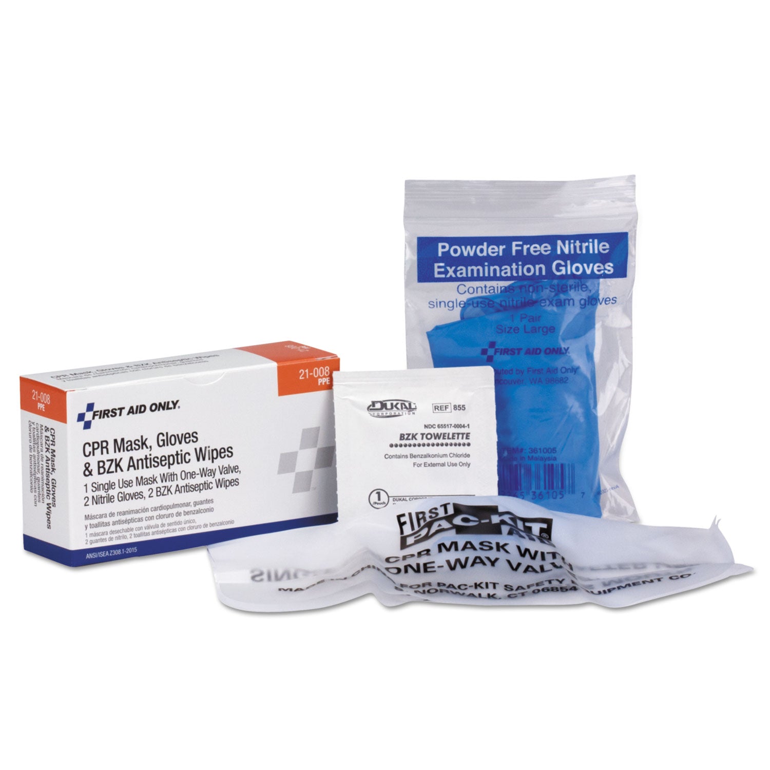 CPR Mask with (2) Gloves and (2) Wipes, 5 Pieces