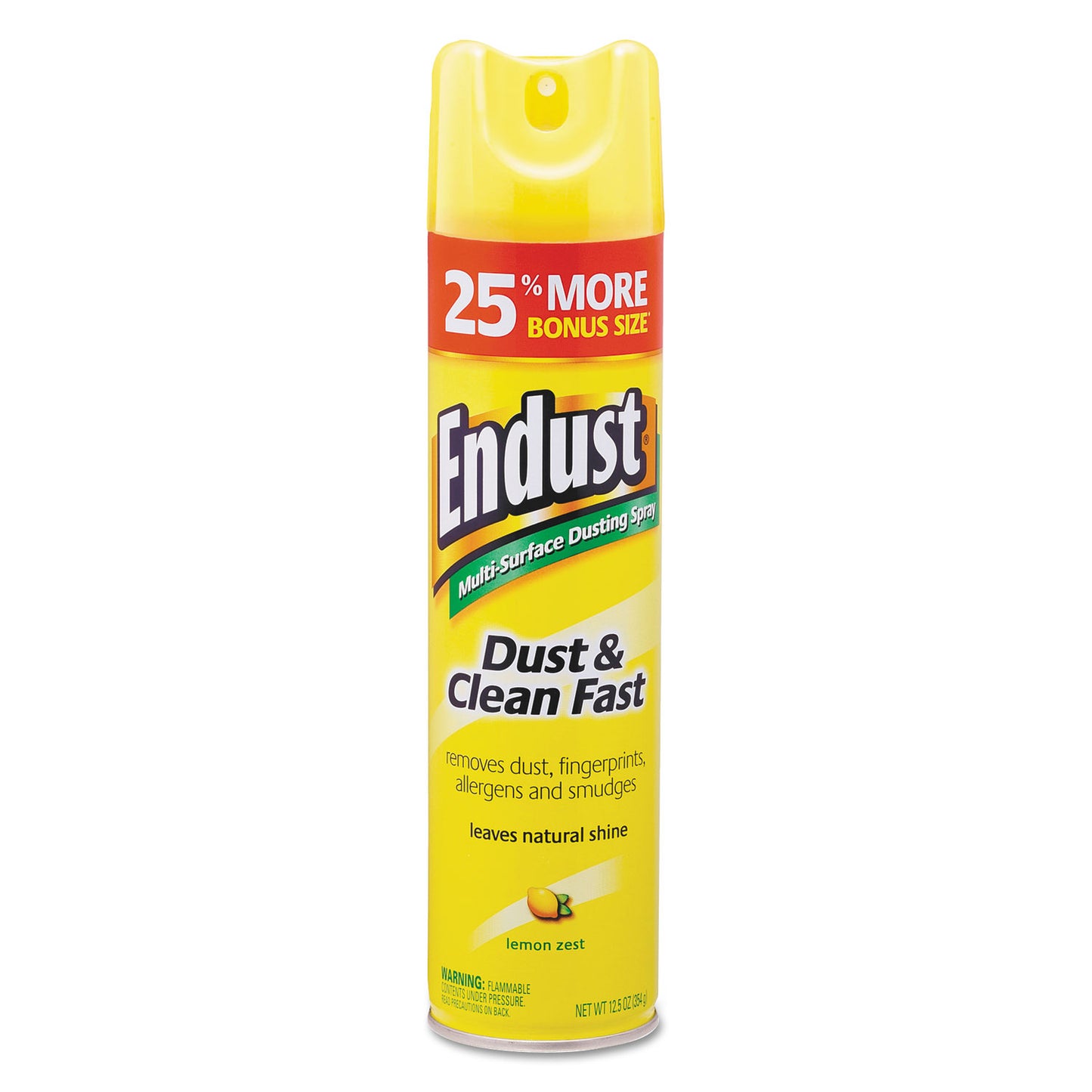 Endust Multi-Surface Dusting and Cleaning Spray, Lemon Zest Scent, 12.5 oz Aerosol Spray