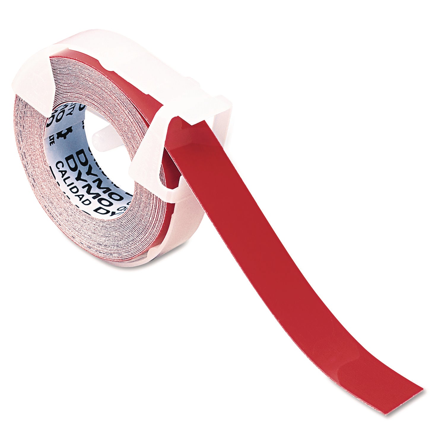 Self-Adhesive Glossy Labeling Tape For Embossers, 0.37" X 12 Ft Roll, Red
