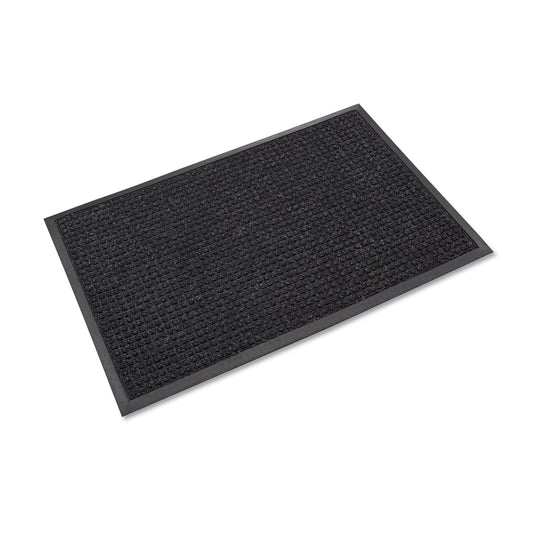 Super-Soaker Wiper/Scraper Mat with Gripper Bottom, Rectangular, Charcoal Gray Loop Pile Surface, 36" x 10 ft