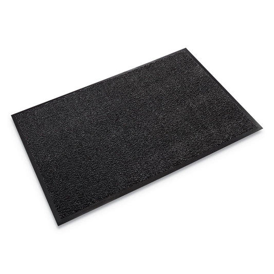 Dust-Star Microfiber Wiper Mat, Rectangular, Charcoal Gray Carpeted Surface, 48" x 72"