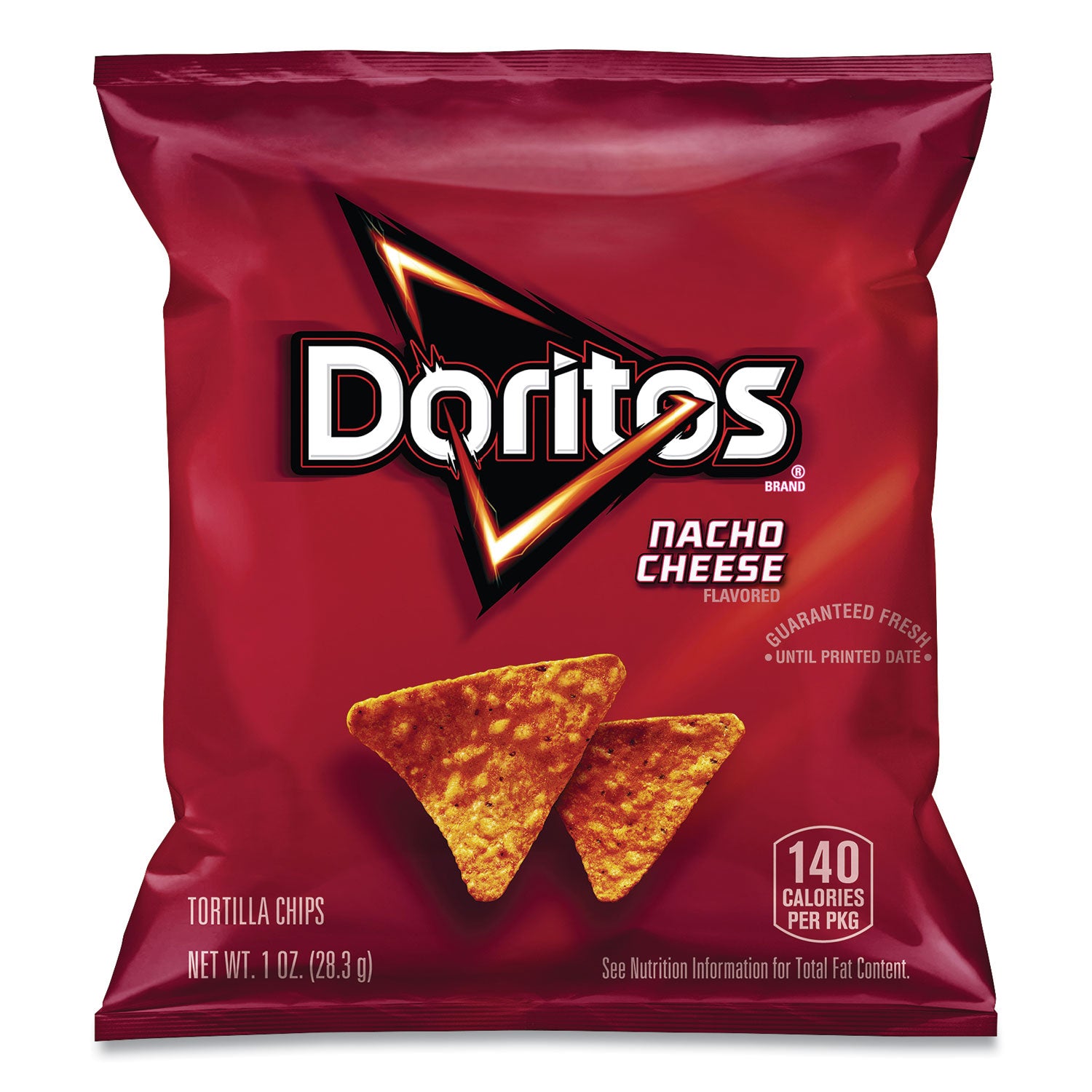 Nacho Cheese Tortilla Chips, 1 oz Snack Bag, 50/Carton