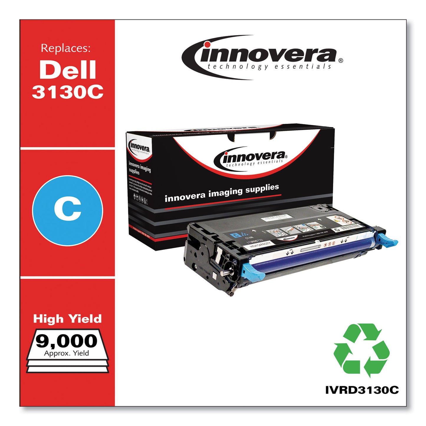 Remanufactured Cyan High-Yield Toner, Replacement for 330-1199, 9,000 Page-Yield