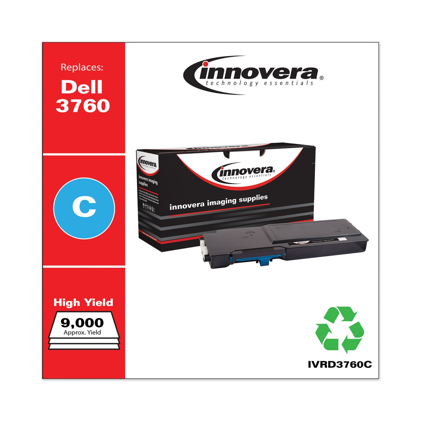 Remanufactured Cyan Toner, Replacement for 331-8432, 9,000 Page-Yield