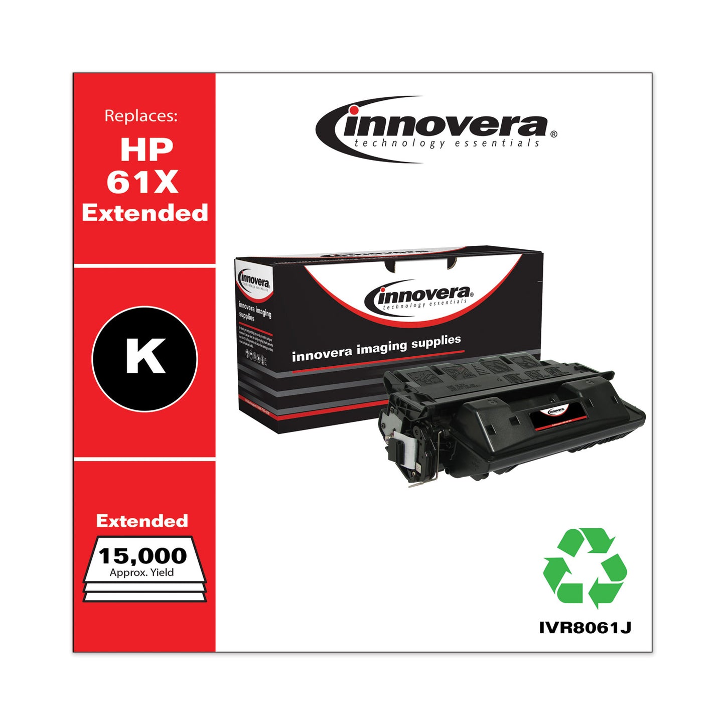 Remanufactured Black Extended-Yield Toner, Replacement for 61X (C8061XJ), 15,000 Page-Yield