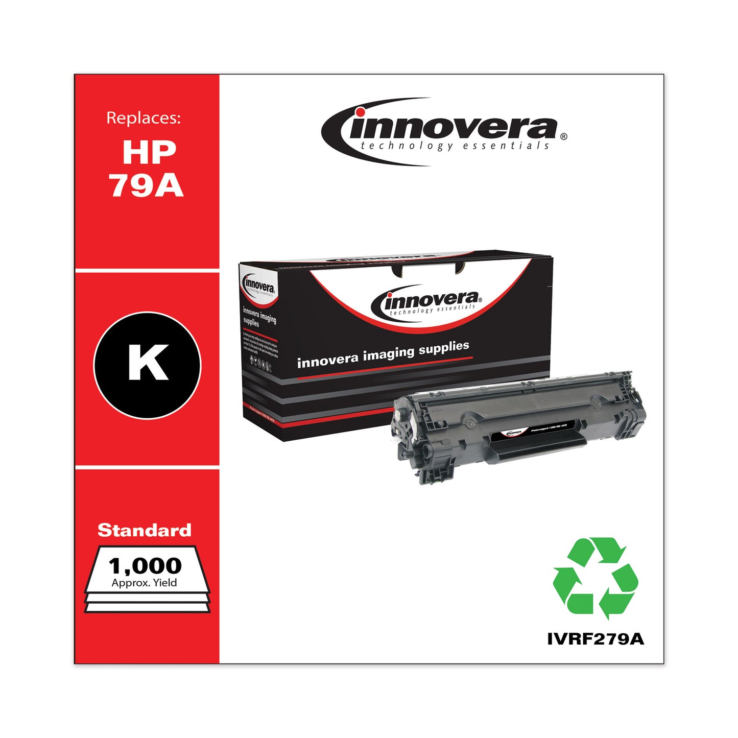 Remanufactured Black Toner, Replacement for 79A (CF279A), 1,000 Page-Yield