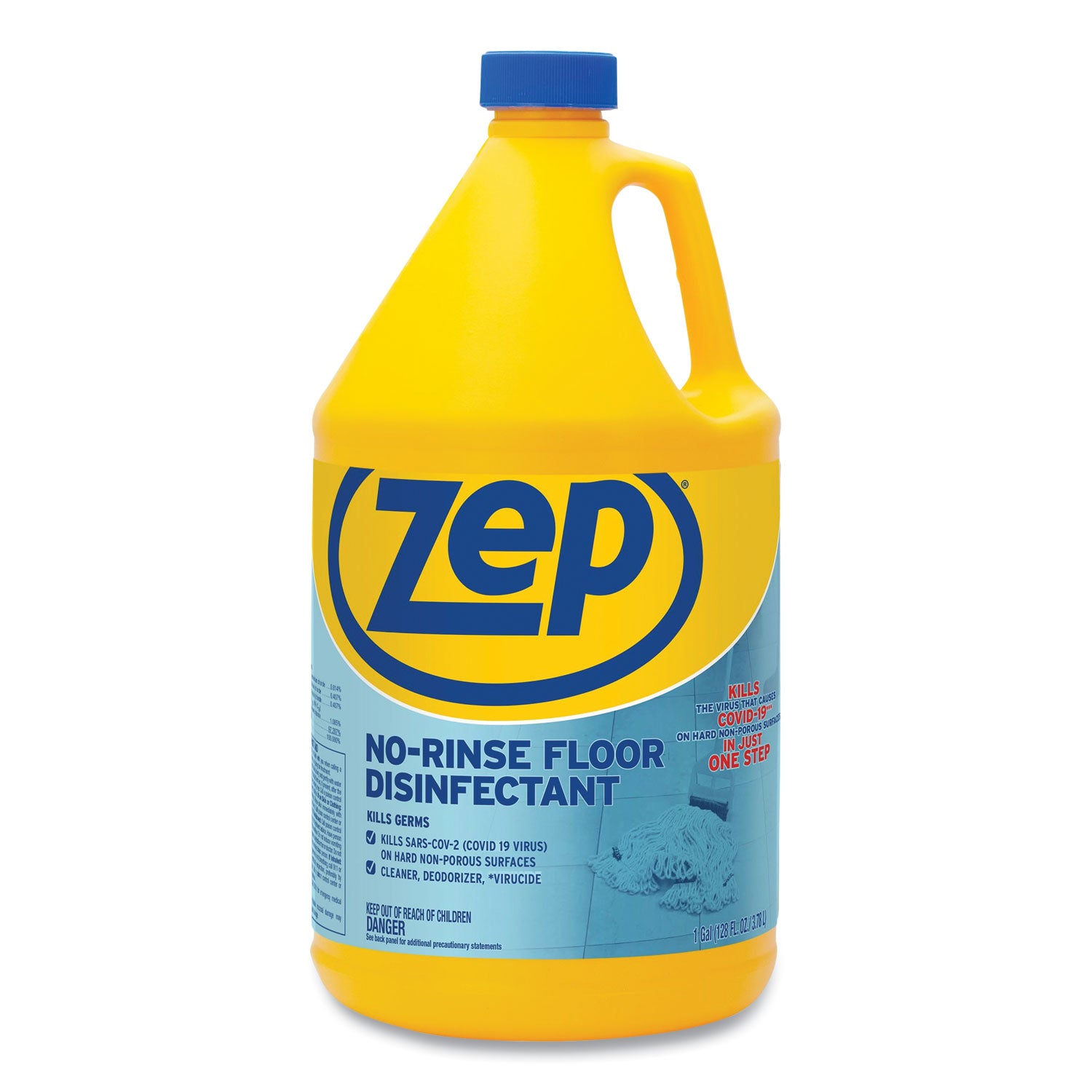 No-Rinse Floor Disinfectant, Unscented, 1 gal Bottle