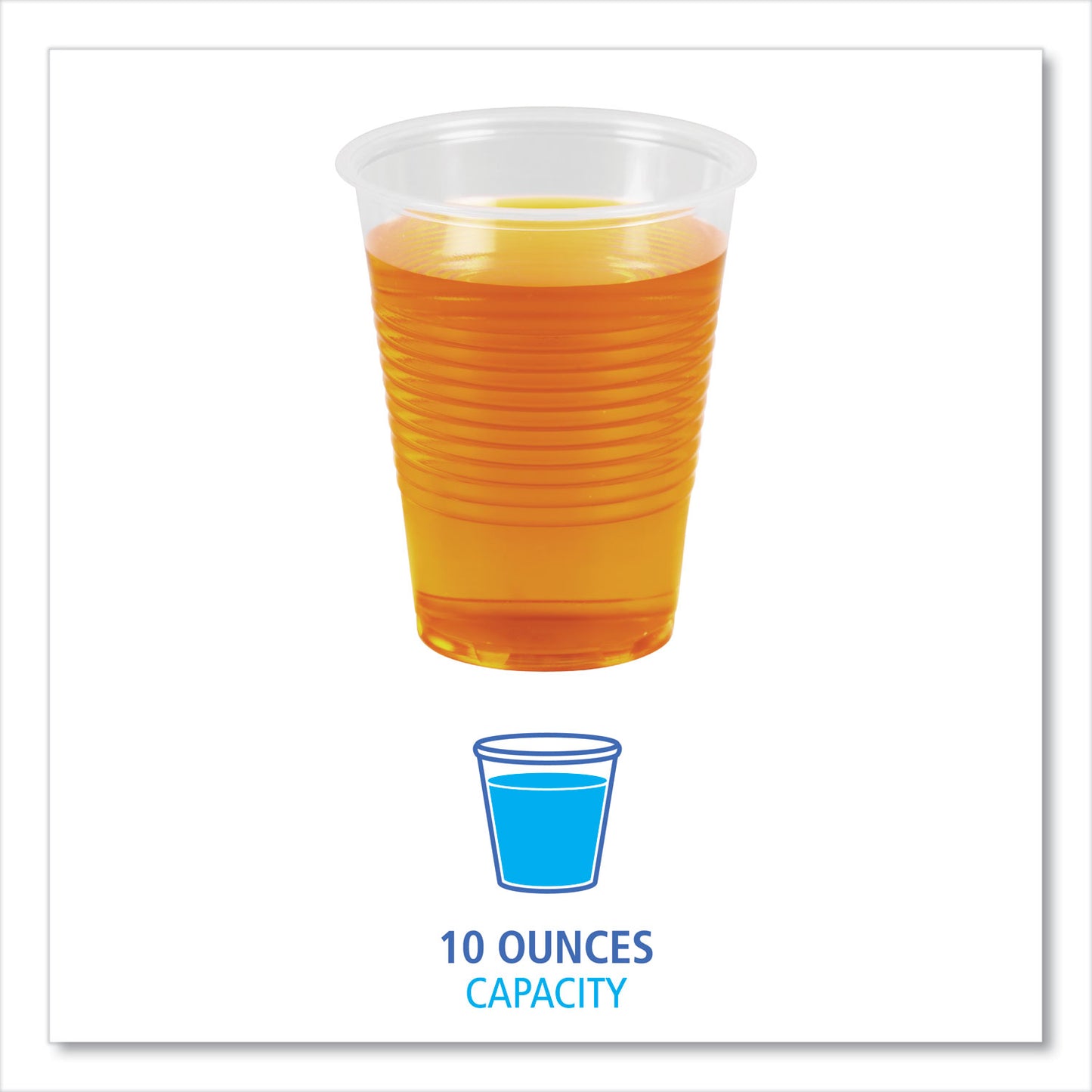 Translucent Plastic Cold Cups, 10 oz, 100/Pack