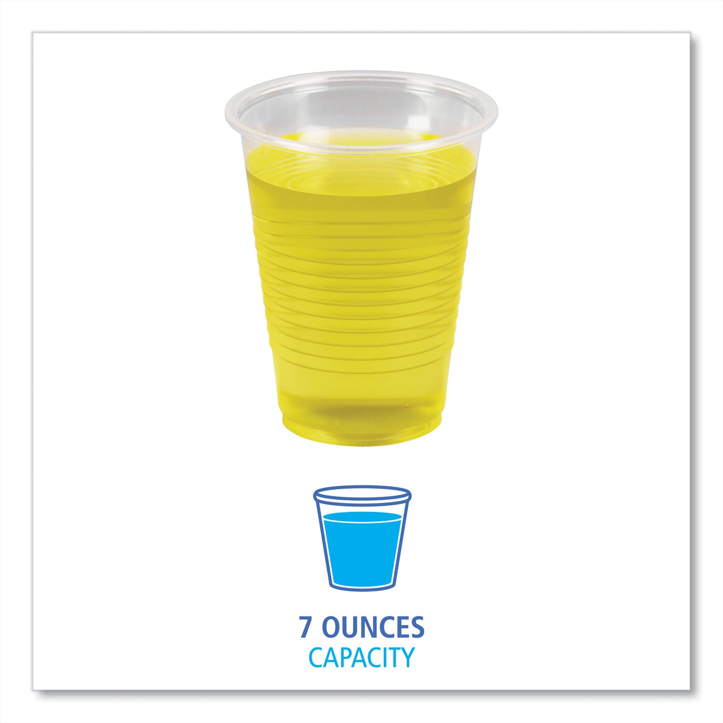 Translucent Plastic Cold Cups, 7 oz, 100/Pack