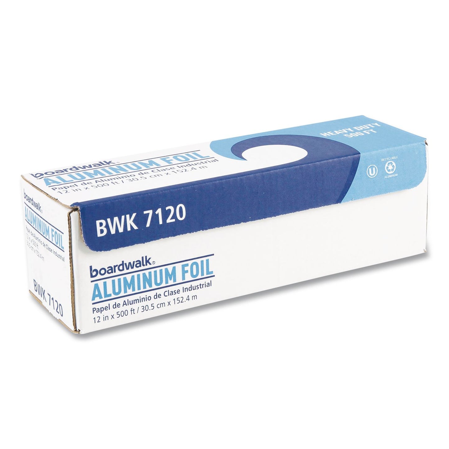 Heavy-Duty Aluminum Foil Roll, 87 Gauge, 12" x 500 ft
