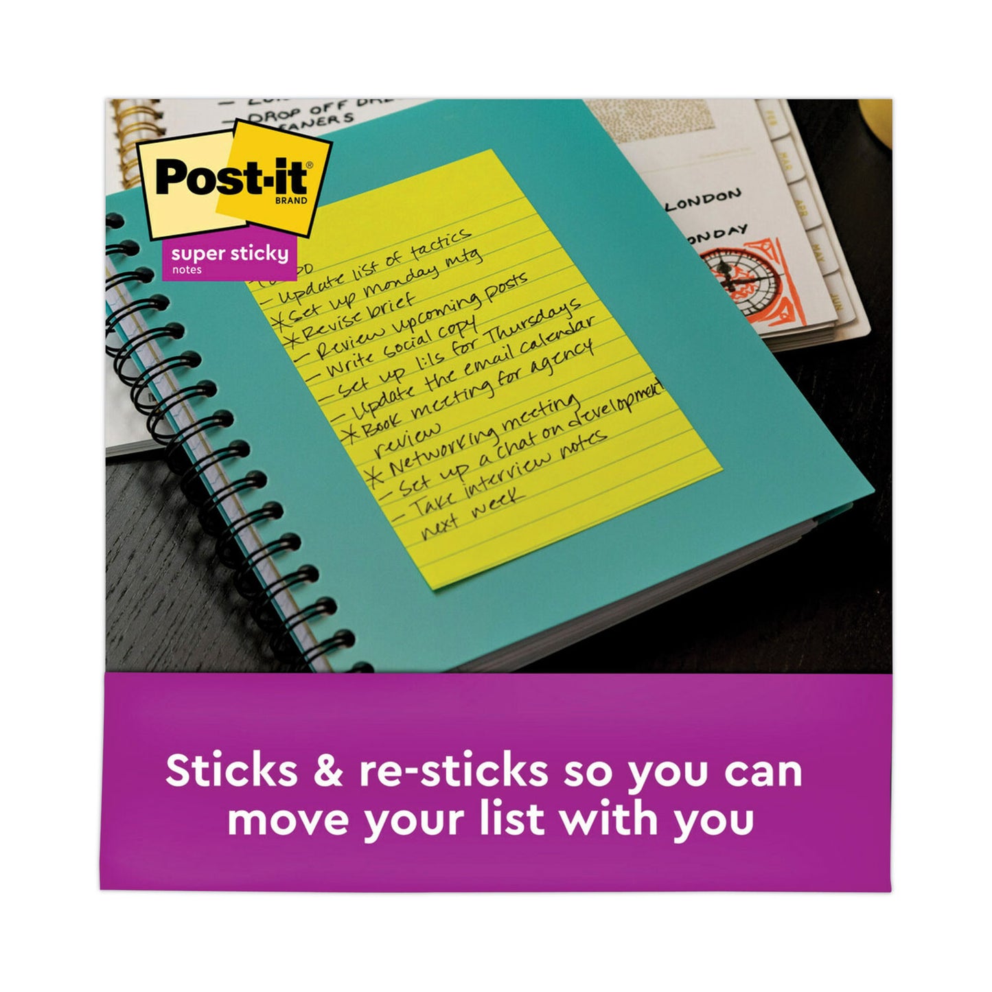 Pads in Energy Boost Collection Colors, Note Ruled, 4" x 6", 45 Sheets/Pad, 24 Pads/Pack