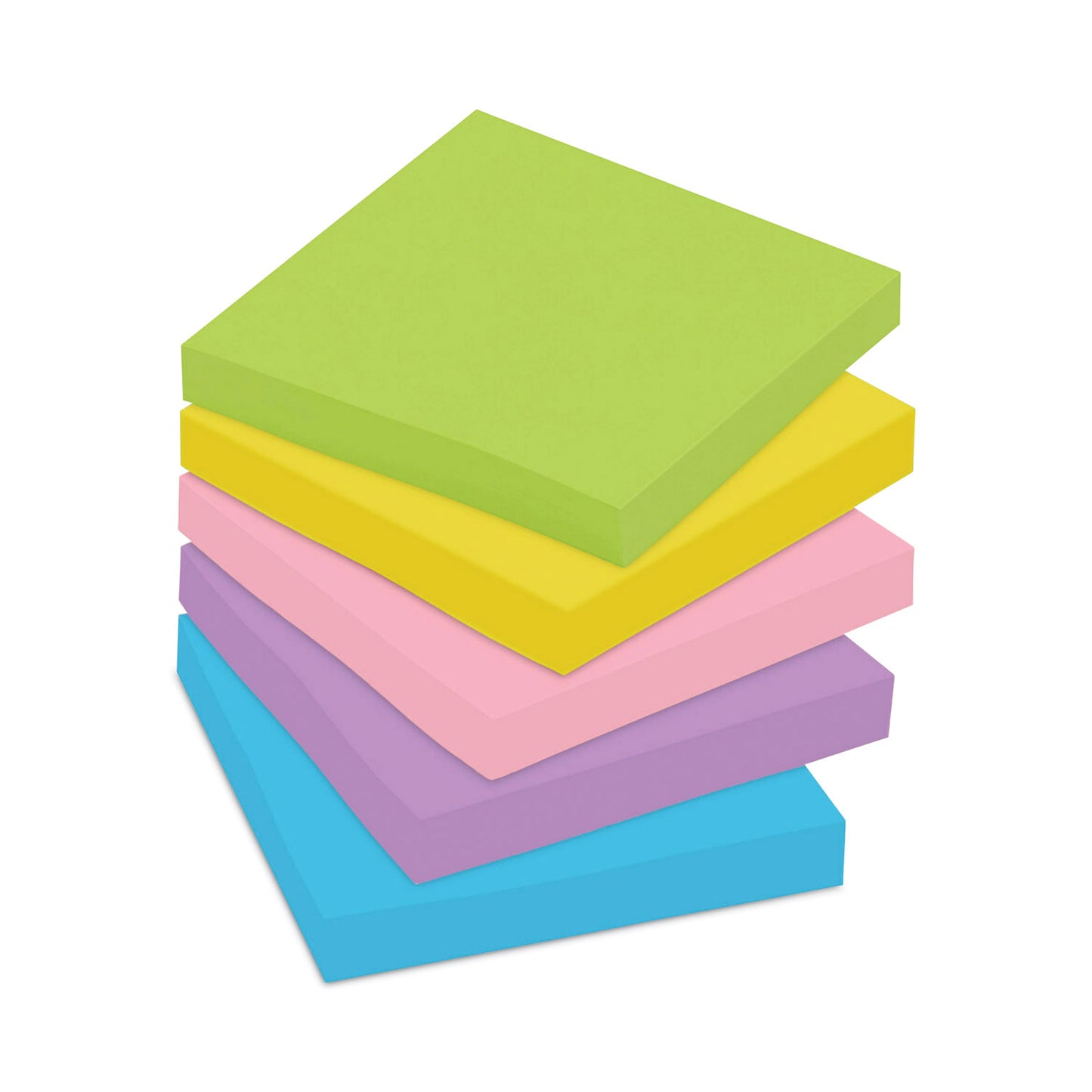 Original Pads in Floral Fantasy Collection Colors, 3" x 3", 100 Sheets/Pad, 5 Pads/Pack