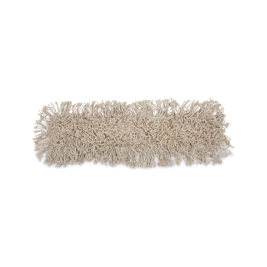 Industrial Dust Mop Head, Cotton, 24 x 3, White