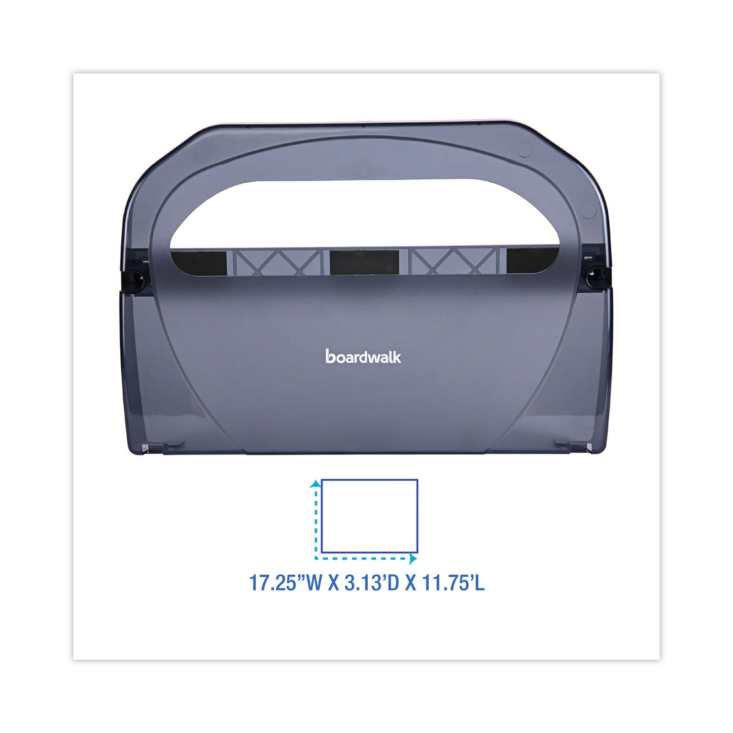 Toilet Seat Cover Dispenser, 17.25 x 3.13 x 11.75, Smoke
