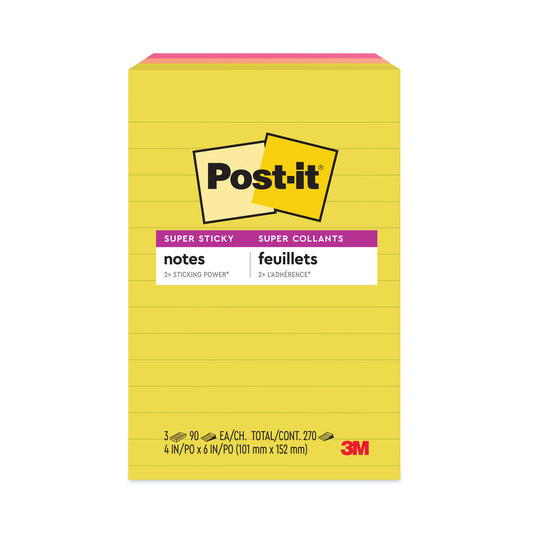 Note Pads in Summer Joy Collection Colors, 4" x 6", Note Ruled, Summer Joy Collection Colors, 90 Sheets/Pad, 3 Pads/Pack