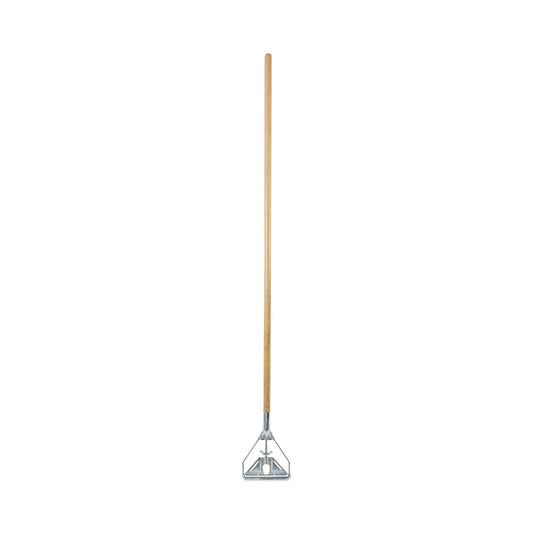 Screw Clamp Metal Head Wooden Mop Handle, #20+, 62", Natural