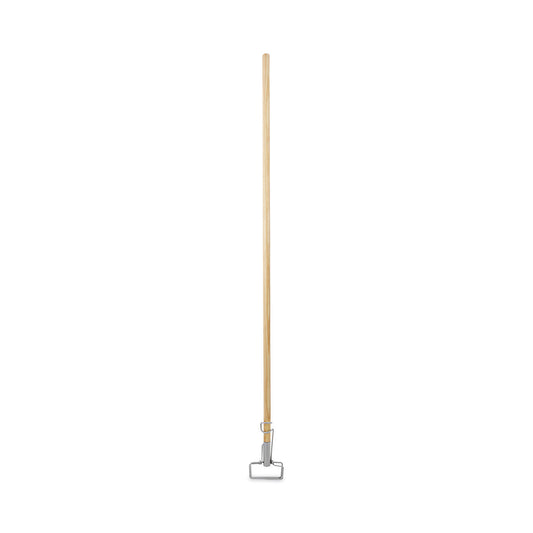 Spring Grip Metal Head Mop Handle for Most Mop Heads, 60", Natural